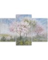Decorative 3 piece Canvas painting - Flowering tree on an old meadow | FEEBY