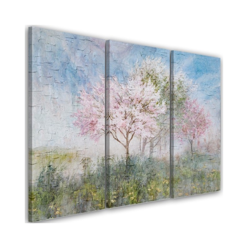Decorative painting - Flowering tree in a meadow old | FEEBY
