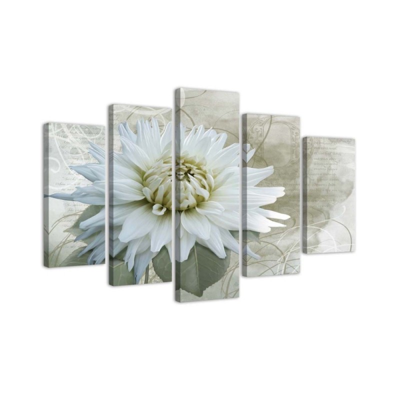 Decorative Canvas painting - White vintage flower | FEEBY