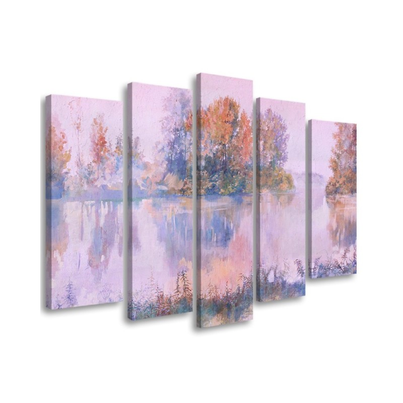 Modern bedroom Canvas painting - Lake view | FEEBY