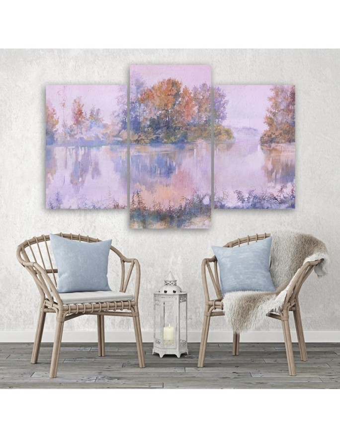 Modern painting for the living room - Lake view | FEEBY