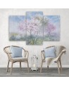 Modern painting for living room - Flowering tree in a meadow | FEEBY