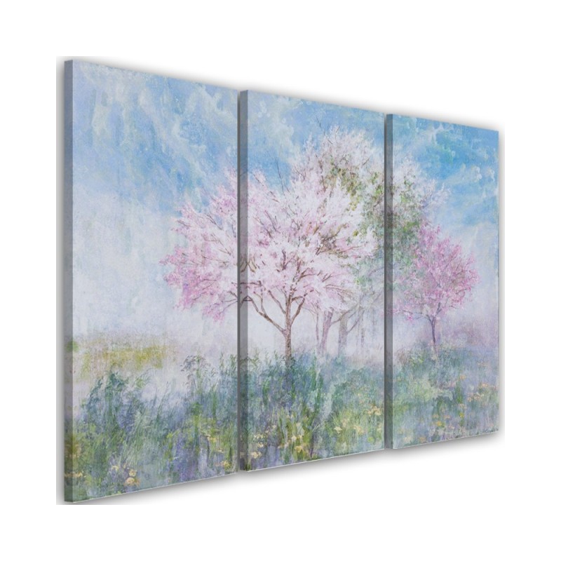Modern painting for the living room - Flowering tree in the meadow | FEEBY