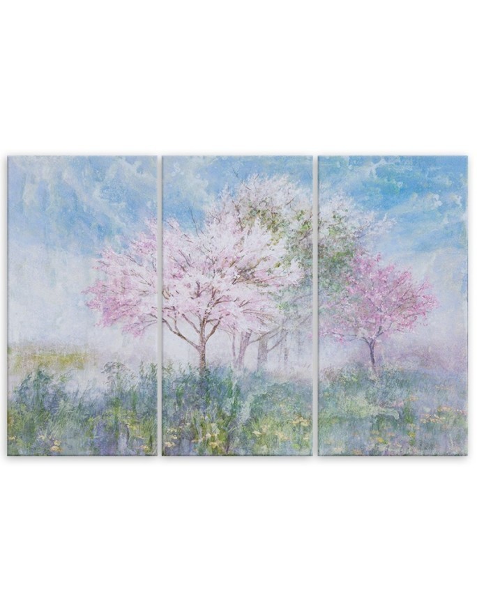 Modern painting for the living room - Flowering tree in the meadow | FEEBY