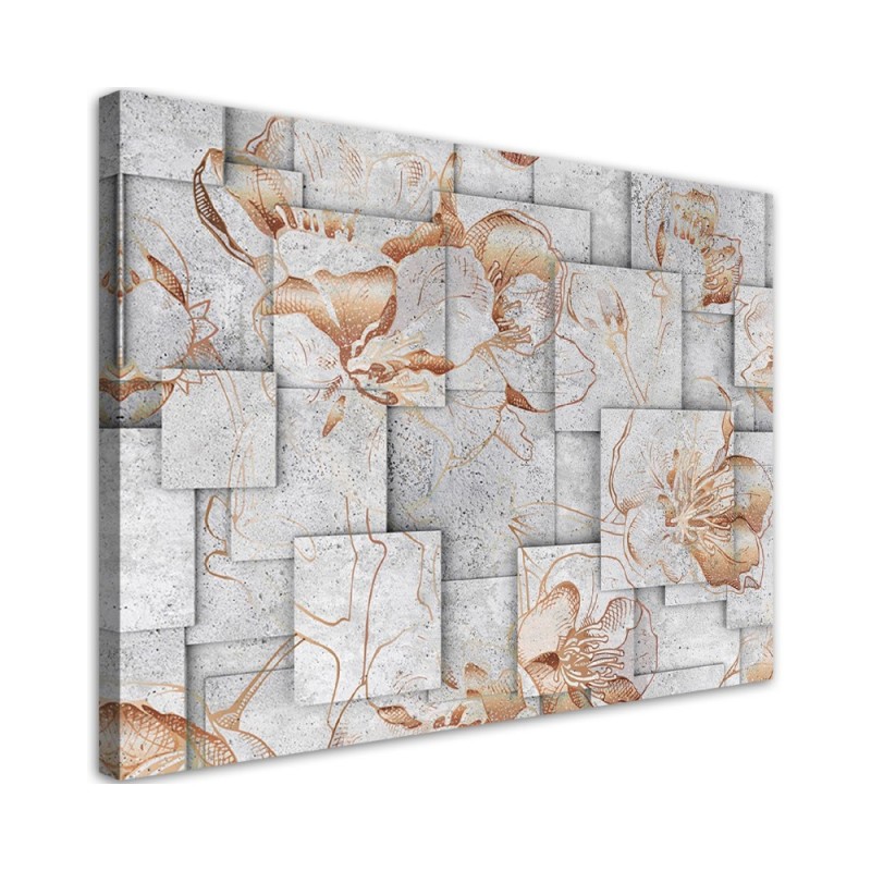 Lily flowers on a geometric background - Wall art painting | FEEBY