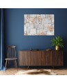 Lily flowers on a geometric background - Wall art painting | FEEBY
