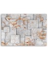 Lily flowers on a geometric background - Wall art painting | FEEBY