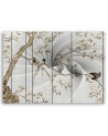 Birds on a magnolia tree - Modern canvas painting | FEEBY