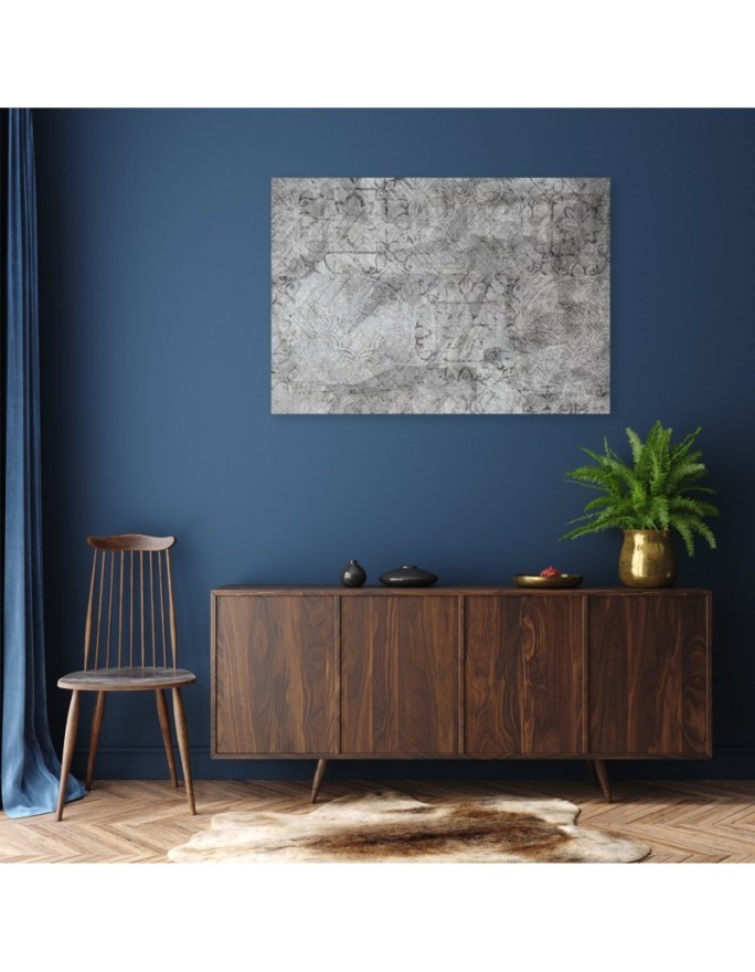 Grey pattern on concrete wall Modern canvas painting | FEEBY