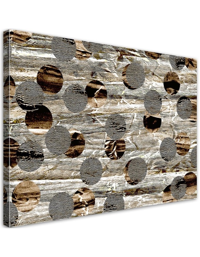 Brown circles abstract - Modern Canvas painting for bedroom | FEEBY