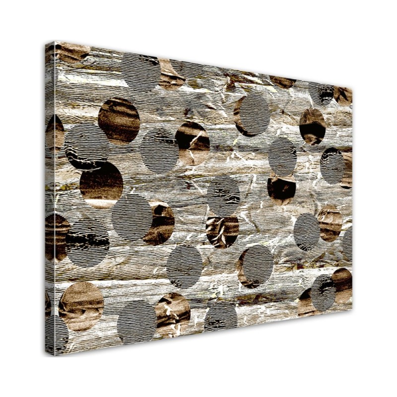 Brown circles abstract - Modern Canvas painting for bedroom | FEEBY