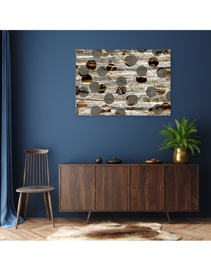 Brown circles abstract - Modern Canvas painting for bedroom | FEEBY