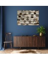 Brown circles abstract - Modern Canvas painting for bedroom | FEEBY