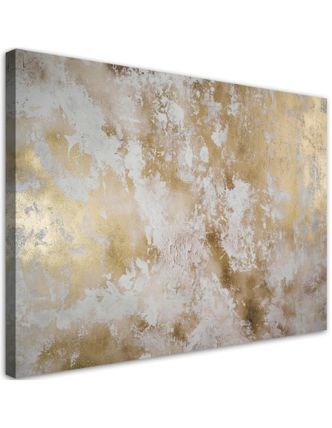 Gold stain abstract - Modern Canvas painting for bedroom | FEEBY