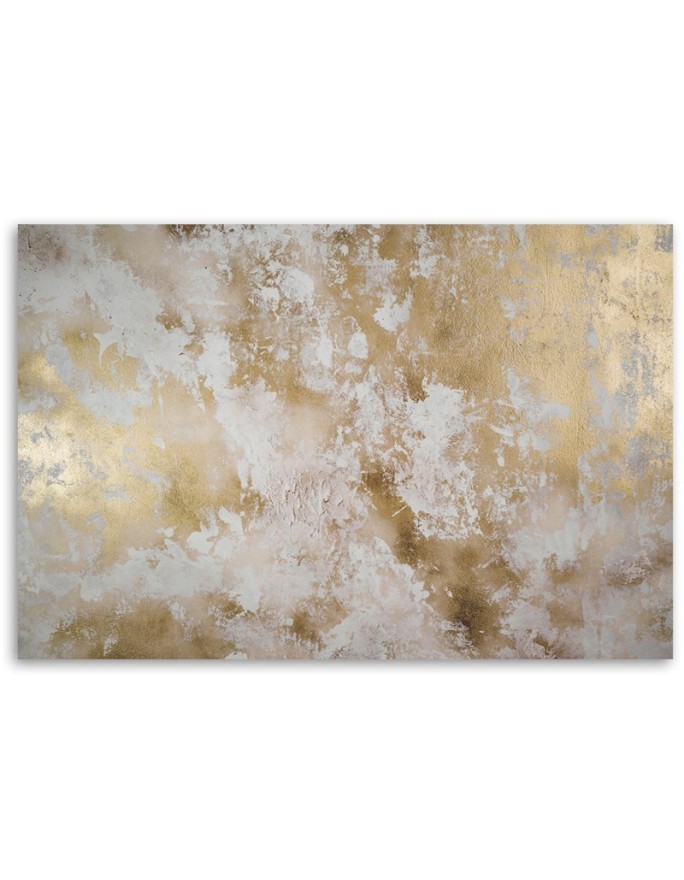 Gold stain abstract - Modern Canvas painting for bedroom | FEEBY