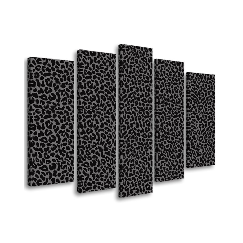 5 Piece Canvas print for living room - Panther leopard fur stains pattern | FEEBY