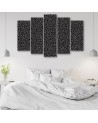 5 Piece Canvas print for living room - Panther leopard fur stains pattern | FEEBY