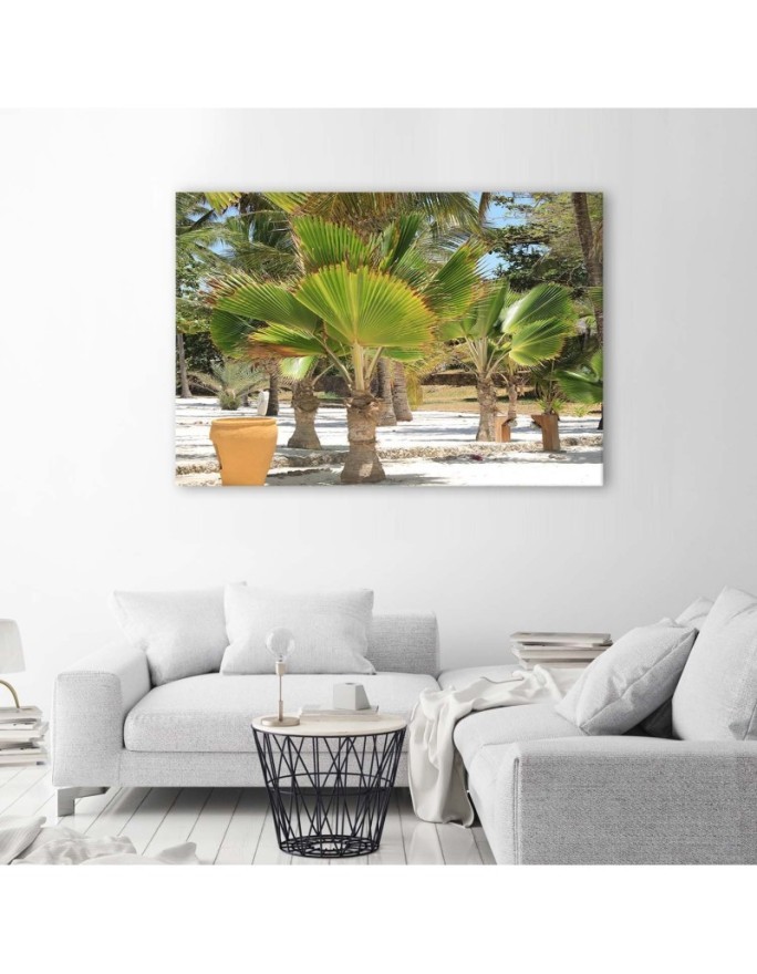 Tropical trees beach - Canvas prints for the living room | FEEBY