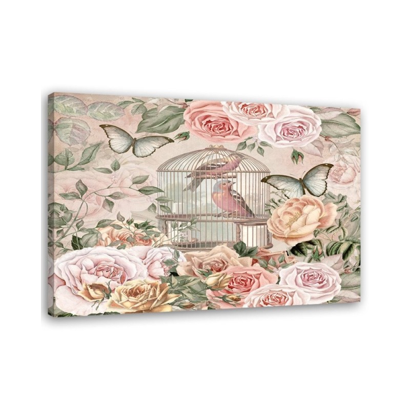 Cage in flowers by Andrea Haase - Canvas prints for the living room | FEEBY