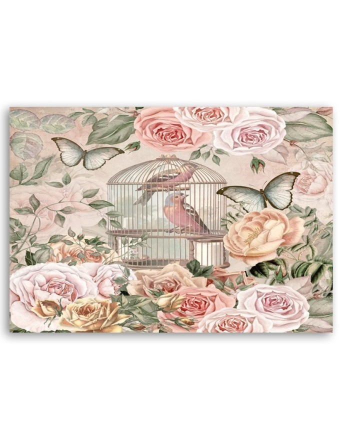 Cage in flowers by Andrea Haase - Canvas prints for the living room | FEEBY
