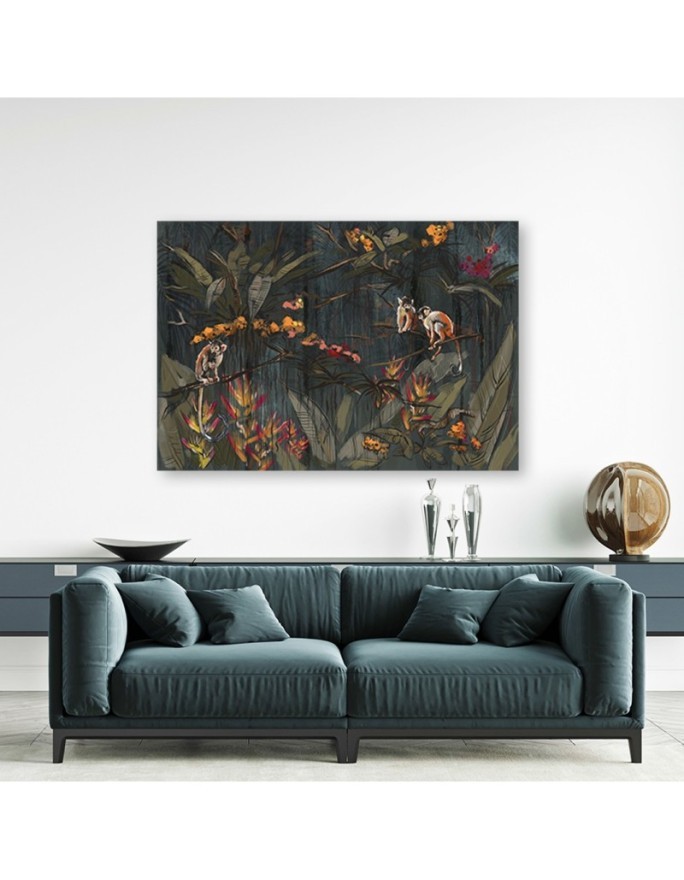 Monkeys in the jungle - Pictures on canvas for the living room | FEEBY