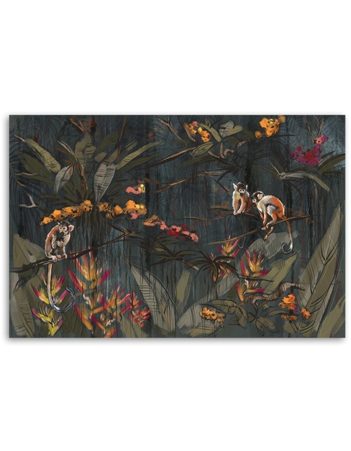 Monkeys in the jungle - Pictures on canvas for the living room | FEEBY