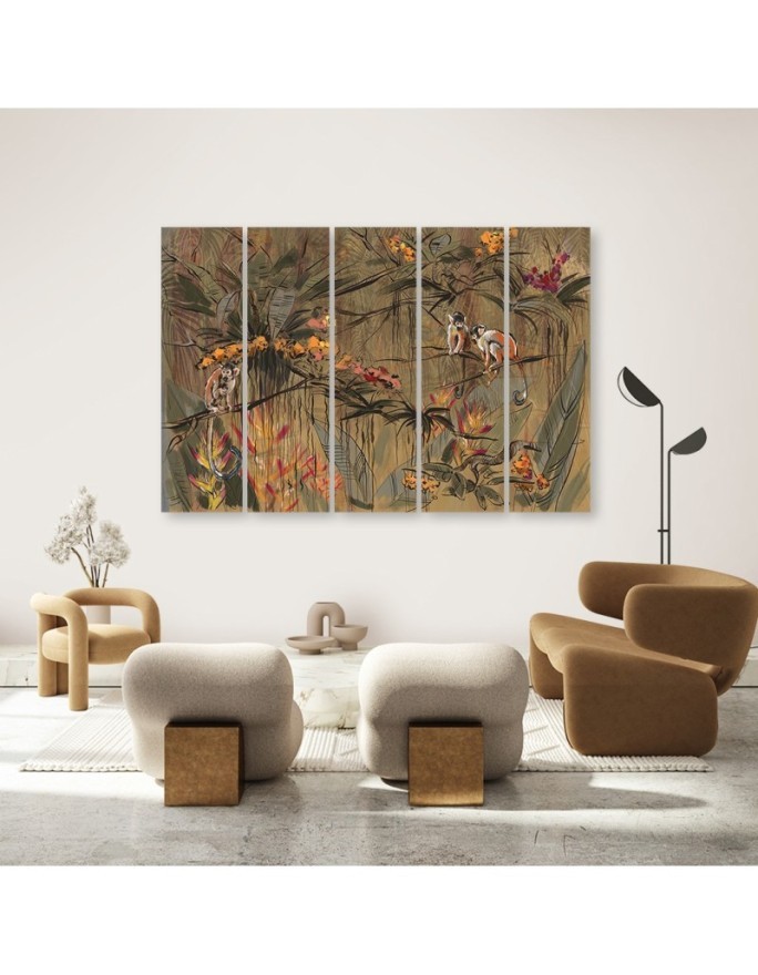 Jungle monkeys - Wall painting for the living room | FEEBY