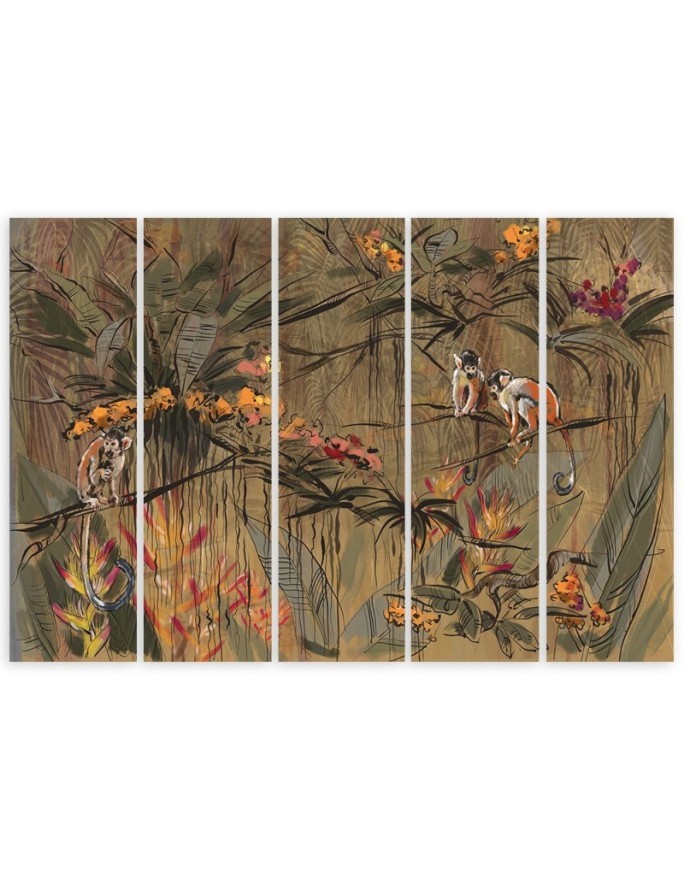 Jungle monkeys - Wall painting for the living room | FEEBY