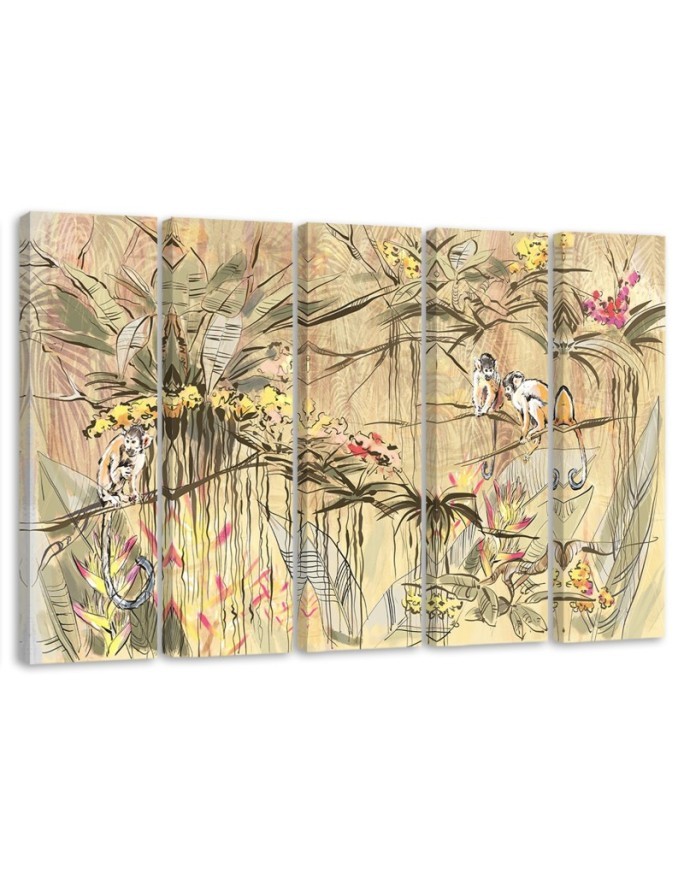 Jungle monkeys - Wall painting for the living room | FEEBY