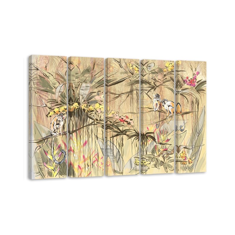 Jungle monkeys - Wall painting for the living room | FEEBY