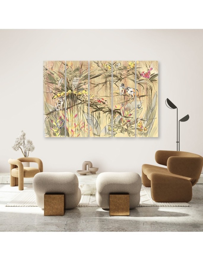 Jungle monkeys - Wall painting for the living room | FEEBY