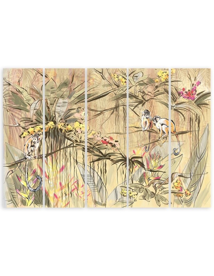Jungle monkeys - Wall painting for the living room | FEEBY