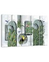 Modern wall art - Abstract painting with plants and birds | FEEBY