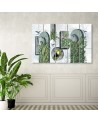 Modern wall art - Abstract painting with plants and birds | FEEBY