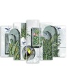 Modern painting - Painting Abstract with plants and birds | FEEBY