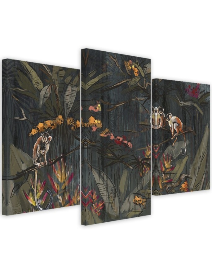 Canvas print for living room canvas - Monkeys in the jungle | FEEBY