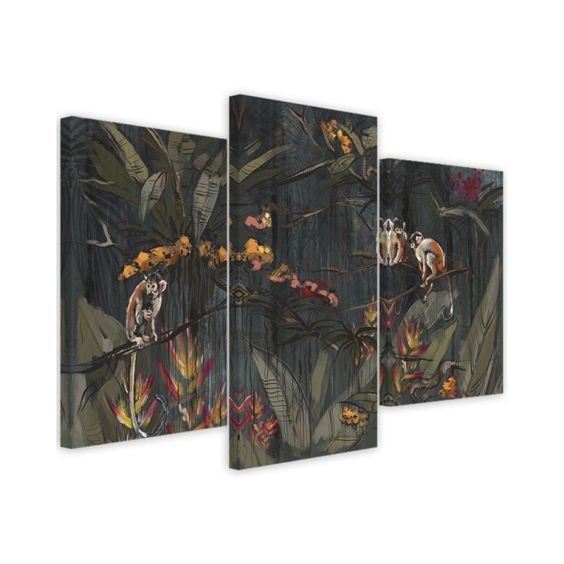 Canvas print for living room canvas - Monkeys in the jungle | FEEBY