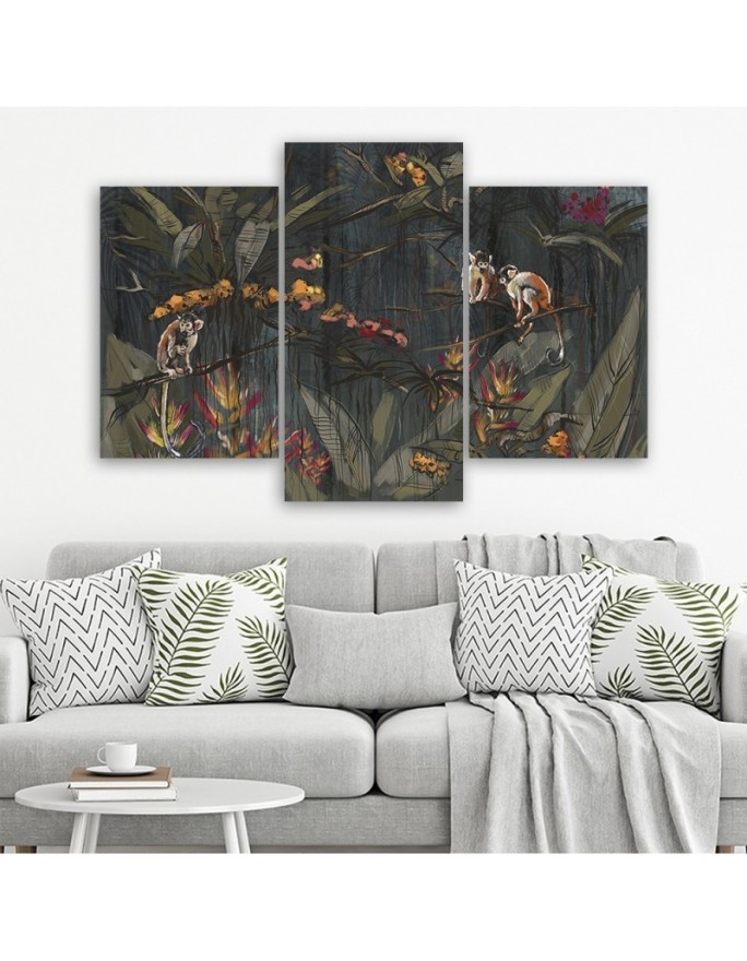 Canvas print for living room canvas - Monkeys in the jungle | FEEBY