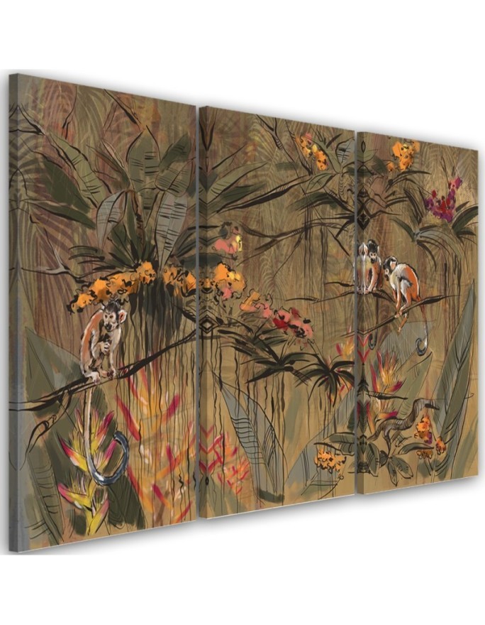 Canvas print for living room canvas - Monkeys in the jungle | FEEBY