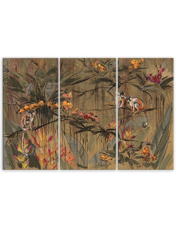 Canvas print for living room canvas - Monkeys in the jungle | FEEBY