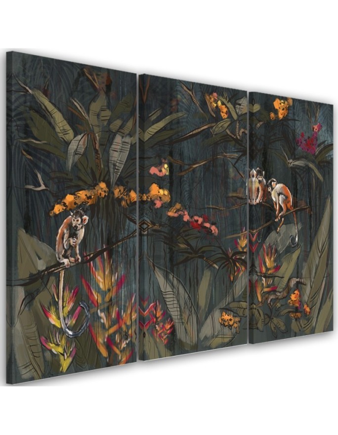 Canvas print for living room canvas - Monkeys in the jungle | FEEBY