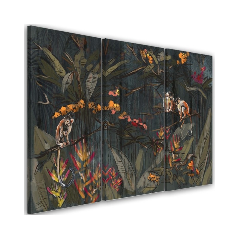 Canvas print for living room canvas - Monkeys in the jungle | FEEBY