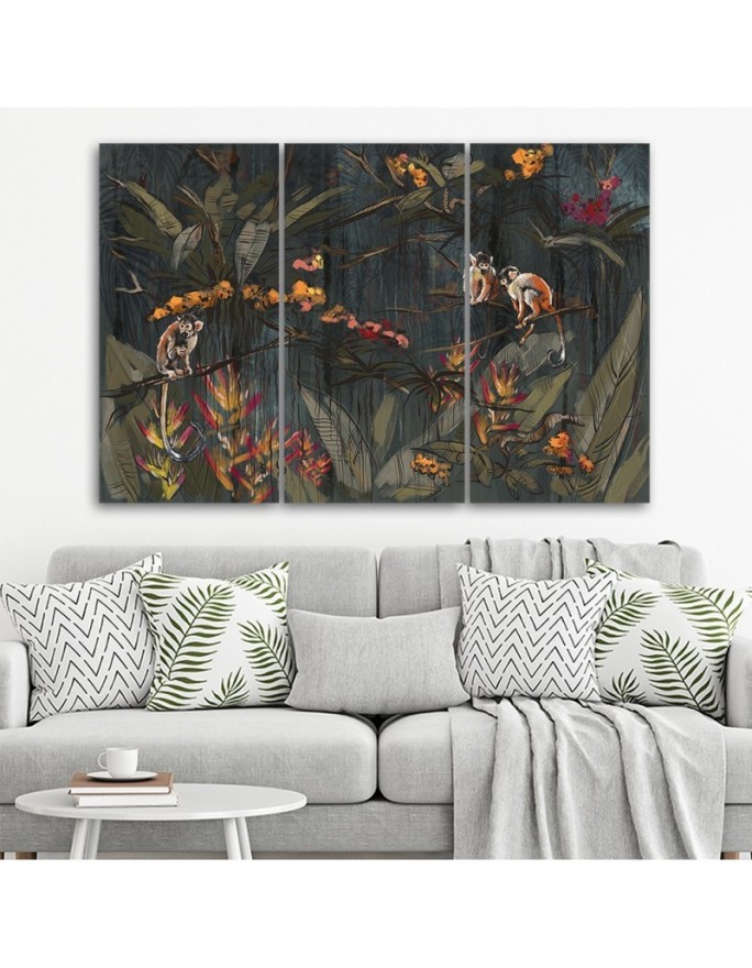 Canvas print for living room canvas - Monkeys in the jungle | FEEBY