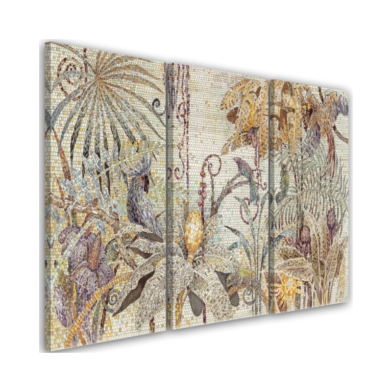 Living room pictures on Canvas - Jungle mosaic | FEEBY