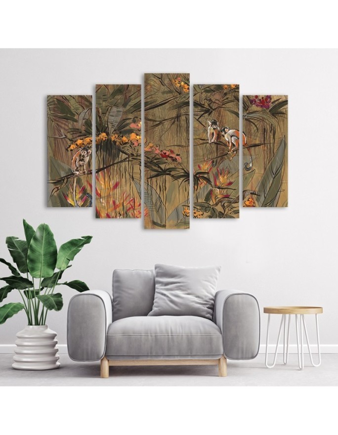 Canvas print for living room - Monkeys in the jungle | FEEBY