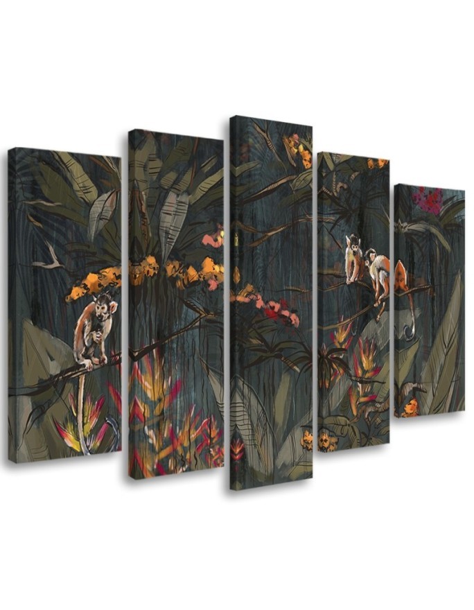 Canvas print for living room - Monkeys in the jungle | FEEBY