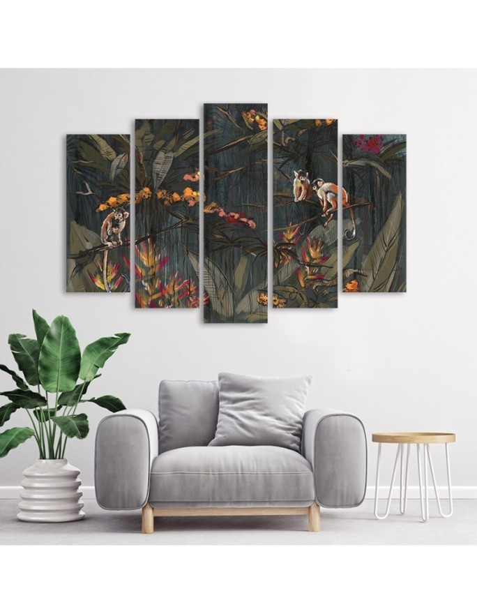 Canvas print for living room - Monkeys in the jungle | FEEBY