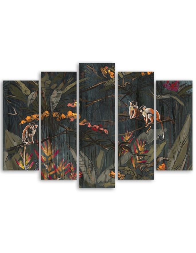 Canvas print for living room - Monkeys in the jungle | FEEBY