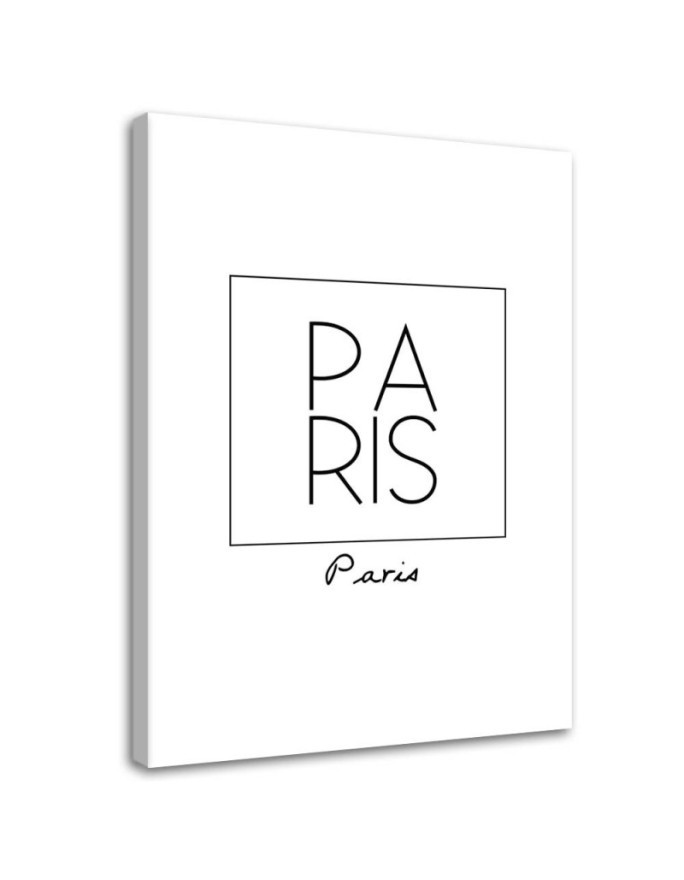 Canvas prints with captions for the living room - Paris caption | FEEBY