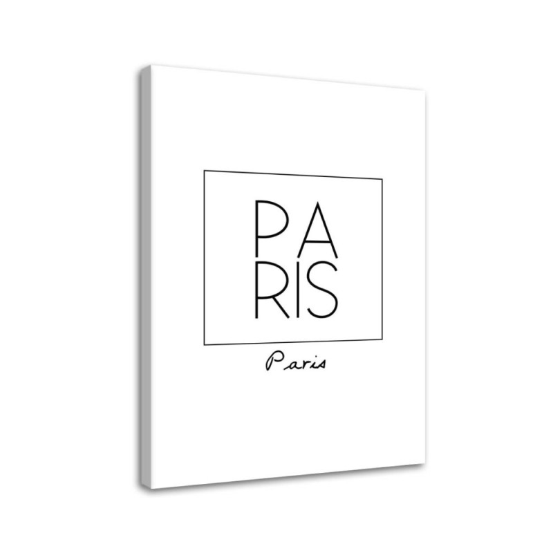 Canvas prints with captions for the living room - Paris caption | FEEBY